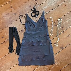 Roaring 20's Flapper Dress With Accessories Adult Size 8